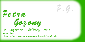 petra gozony business card